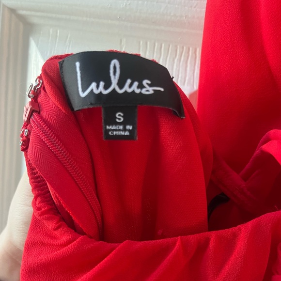 Lulu’s Red Halter Dress- Criss Cross Back - Picture 6 of 6